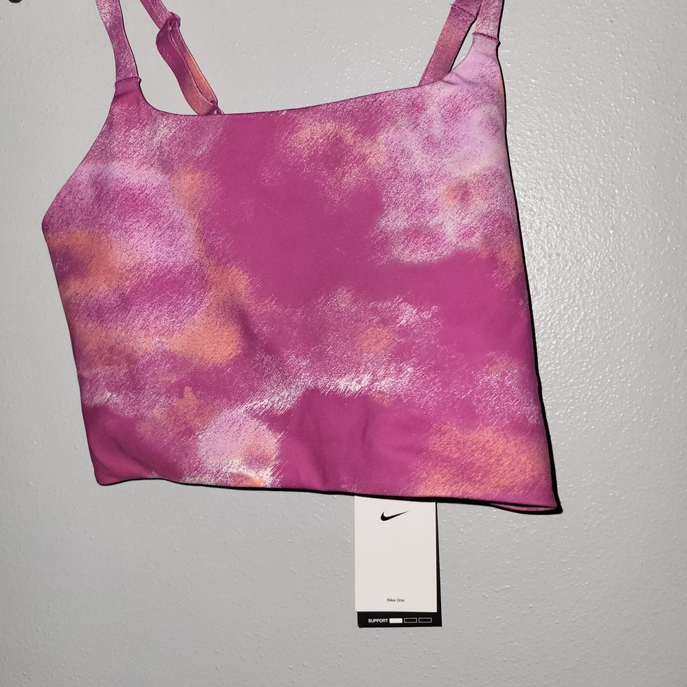 Nwt Nike One Dri Fit Pink and Orange Tie-Dye Activewear Training Top Size XS